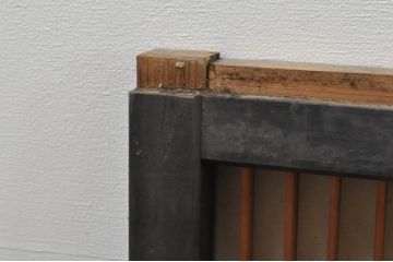 アンティーク建具　片面ガラス　和の空間を演出する小さな組子窓2枚セット(ガラス窓、ガラス戸、格子戸、引き戸)(R-077983)