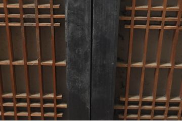 アンティーク建具　片面ガラス　和の空間を演出する小さな組子窓2枚セット(ガラス窓、ガラス戸、格子戸、引き戸)(R-077983)