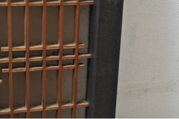 アンティーク建具　片面ガラス　和の空間を演出する小さな組子窓2枚セット(ガラス窓、ガラス戸、格子戸、引き戸)(R-077983)