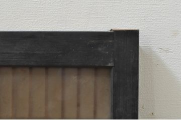 アンティーク建具　片面ガラス　和の空間を演出する小さな組子窓2枚セット(ガラス窓、ガラス戸、格子戸、引き戸)(R-077983)