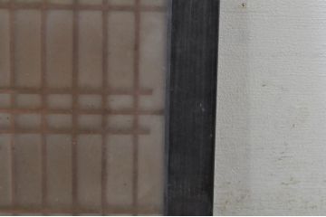 アンティーク建具　片面ガラス　和の空間を演出する小さな組子窓2枚セット(ガラス窓、ガラス戸、格子戸、引き戸)(R-077983)