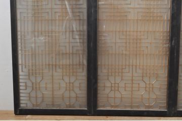 アンティーク建具　両面ガラス　和モダンの雰囲気が魅力的な書院戸4枚セット(書院窓、ガラス戸、引き戸)(R-077984)