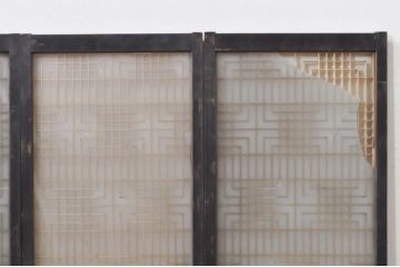 アンティーク建具　両面ガラス　和モダンの雰囲気が魅力的な書院戸4枚セット(書院窓、ガラス戸、引き戸)(R-077984)