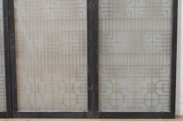 アンティーク建具　両面ガラス　和モダンの雰囲気が魅力的な書院戸4枚セット(書院窓、ガラス戸、引き戸)(R-077984)