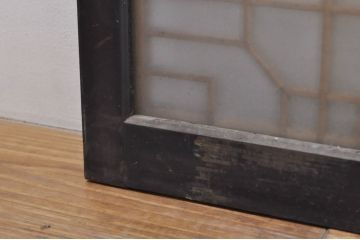 アンティーク建具　両面ガラス　和モダンの雰囲気が魅力的な書院戸4枚セット(書院窓、ガラス戸、引き戸)(R-077984)
