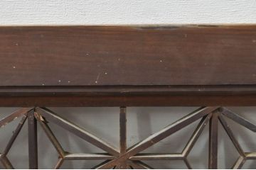 アンティーク建具　凝ったデザインが魅力的な障子付き組子欄間1枚(明り取り、明かり取り)(R-077985)