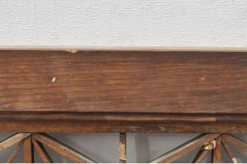 アンティーク建具　凝ったデザインが魅力的な障子付き組子欄間1枚(明り取り、明かり取り)(R-077985)