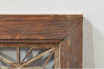 アンティーク建具　凝ったデザインが魅力的な障子付き組子欄間1枚(明り取り、明かり取り)(R-077985)
