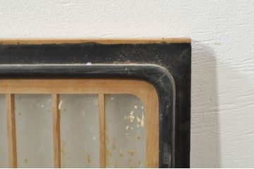 アンティーク建具　落ち着いた和の空間を演出する組子入りガラス欄間2枚セット(明り取り、明かり取り、組子欄間、ランマ)(R-077986)
