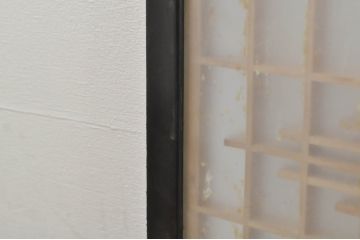 アンティーク建具　落ち着いた和の空間を演出する組子入りガラス欄間2枚セット(明り取り、明かり取り、組子欄間、ランマ)(R-077986)
