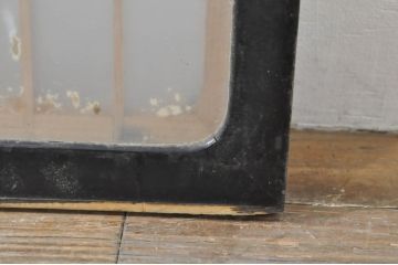 アンティーク建具　落ち着いた和の空間を演出する組子入りガラス欄間2枚セット(明り取り、明かり取り、組子欄間、ランマ)(R-077986)