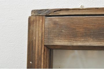 アンティーク建具　大正ロマン　ノスタルジックな雰囲気溢れるガラス窓2枚セット(引き戸、ガラス戸)(R-077987)