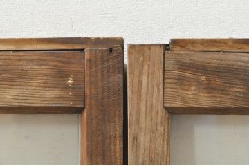 アンティーク建具　大正ロマン　ノスタルジックな雰囲気溢れるガラス窓2枚セット(引き戸、ガラス戸)(R-077987)