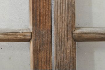 アンティーク建具　大正ロマン　ノスタルジックな雰囲気溢れるガラス窓2枚セット(引き戸、ガラス戸)(R-077987)