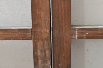 アンティーク建具　大正ロマン　ノスタルジックな雰囲気溢れるガラス窓2枚セット(引き戸、ガラス戸)(R-077987)