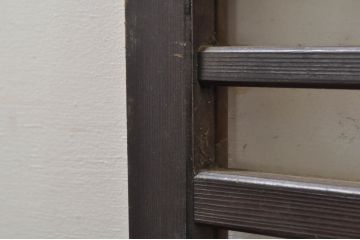アンティーク建具　和モダンな空間を演出するガラス入り明かり取り2枚セット(明り取り、欄間)(R-077993)