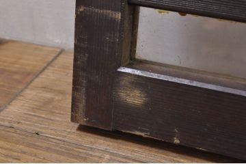 アンティーク建具　和モダンな空間を演出するガラス入り明かり取り2枚セット(明り取り、欄間)(R-077993)