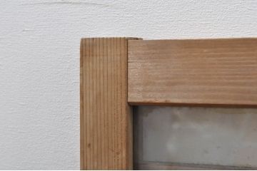 アンティーク建具　和モダンな空間を演出するガラス入り明かり取り2枚セット(明り取り、欄間)(R-077993)