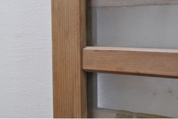 アンティーク建具　和モダンな空間を演出するガラス入り明かり取り2枚セット(明り取り、欄間)(R-077993)