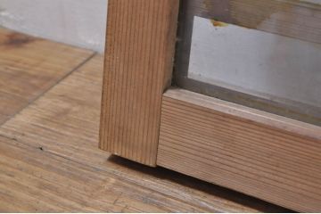 アンティーク建具　和モダンな空間を演出するガラス入り明かり取り2枚セット(明り取り、欄間)(R-077993)