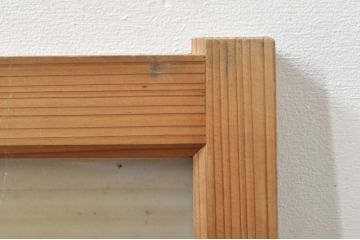 アンティーク建具　どこか懐かしい雰囲気を醸し出すモールガラス入り明かり取り2枚セット(明り取り、窓)(R-077994)