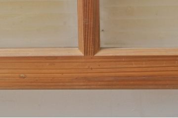 アンティーク建具　どこか懐かしい雰囲気を醸し出すモールガラス入り明かり取り2枚セット(明り取り、窓)(R-077994)