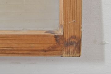アンティーク建具　どこか懐かしい雰囲気を醸し出すモールガラス入り明かり取り2枚セット(明り取り、窓)(R-077994)