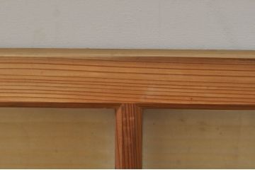 アンティーク建具　どこか懐かしい雰囲気を醸し出すモールガラス入り明かり取り2枚セット(明り取り、窓)(R-077994)