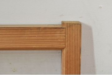 アンティーク建具　どこか懐かしい雰囲気を醸し出すモールガラス入り明かり取り2枚セット(明り取り、窓)(R-077994)