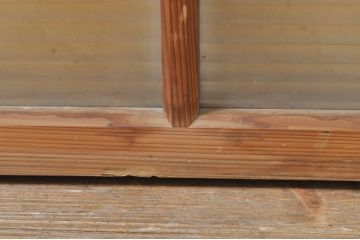 アンティーク建具　どこか懐かしい雰囲気を醸し出すモールガラス入り明かり取り2枚セット(明り取り、窓)(R-077994)