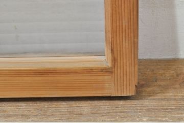 アンティーク建具　どこか懐かしい雰囲気を醸し出すモールガラス入り明かり取り2枚セット(明り取り、窓)(R-077994)
