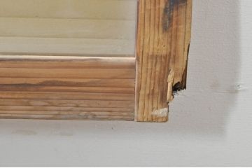 アンティーク建具　どこか懐かしい雰囲気を醸し出すモールガラス入り明かり取り2枚セット(明り取り、窓)(R-077994)