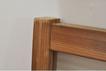 アンティーク建具　どこか懐かしい雰囲気を醸し出すモールガラス入り明かり取り2枚セット(明り取り、窓)(R-077994)