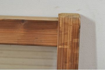 アンティーク建具　どこか懐かしい雰囲気を醸し出すモールガラス入り明かり取り2枚セット(明り取り、窓)(R-077994)