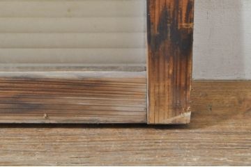 アンティーク建具　どこか懐かしい雰囲気を醸し出すモールガラス入り明かり取り2枚セット(明り取り、窓)(R-077994)