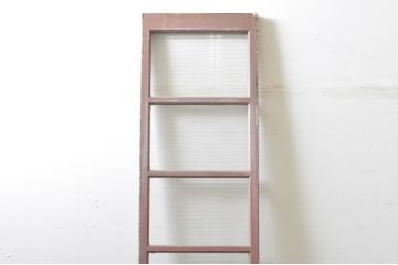 アンティーク建具　ペイント仕上げ限定　どこか懐かしい雰囲気を醸し出す縦長窓1枚(ガラス欄間、明かり取り、明り取り、FIX窓、フィックス窓、ガラス窓、嵌め殺し)(R-077996)