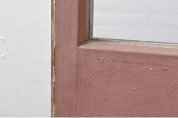 アンティーク建具　ペイント仕上げ限定　どこか懐かしい雰囲気を醸し出す縦長窓1枚(ガラス欄間、明かり取り、明り取り、FIX窓、フィックス窓、ガラス窓、嵌め殺し)(R-077996)
