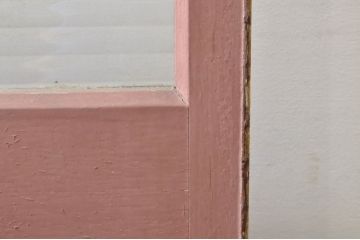 アンティーク建具　ペイント仕上げ限定　どこか懐かしい雰囲気を醸し出す縦長窓1枚(ガラス欄間、明かり取り、明り取り、FIX窓、フィックス窓、ガラス窓、嵌め殺し)(R-077996)