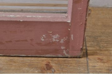 アンティーク建具　ペイント仕上げ限定　どこか懐かしい雰囲気を醸し出す縦長窓1枚(ガラス欄間、明かり取り、明り取り、FIX窓、フィックス窓、ガラス窓、嵌め殺し)(R-077996)