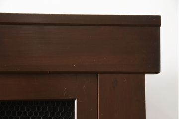 和製アンティーク　美品!!　丸桟の引き戸が上品な水屋箪笥サイドボード(食器棚、戸棚、収納棚、サイドキャビネット)(R-078012)