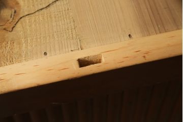 和製アンティーク　美品!!　丸桟の引き戸が上品な水屋箪笥サイドボード(食器棚、戸棚、収納棚、サイドキャビネット)(R-078013)