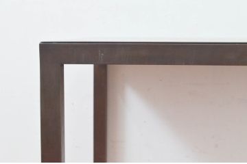 和製アンティーク　アパレル用　シャビーな風合いが素敵な真鍮製のシンプルな展示台(店舗什器、花台、サイドテーブル、ローテーブル、飾り台)(R-078024)