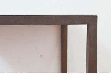 和製アンティーク　アパレル用　シャビーな風合いが素敵な真鍮製のシンプルな展示台(店舗什器、花台、サイドテーブル、ローテーブル、飾り台)(R-078024)