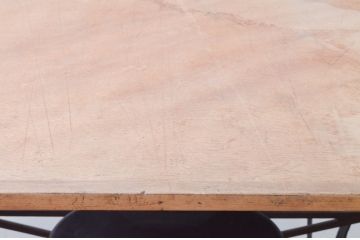 フランスアンティーク　アイアン　フランス製図学校E.P.D.Iのスツール付きフレンチ製図台(ワークテーブル、作業台、デスク、机、ドラフティングテーブル、在宅用、在宅ワーク用)(R-078038)