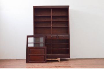 中古　美品　松本民芸家具　シンプルで使いやすいK-3型食器棚(戸棚、収納棚、飾り棚、キャビネット)(定価約74万円)(R-078045)