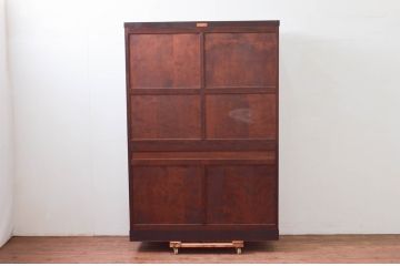 中古　美品　松本民芸家具　シンプルで使いやすいK-3型食器棚(戸棚、収納棚、飾り棚、キャビネット)(定価約74万円)(R-078045)