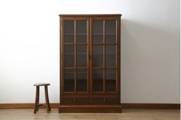 中古　美品!!　三越家具(現カントリーハウス)　Brugge(ブルージュ)　シンプルなデザインで取り入れやすいブックケース(本箱、本棚、書棚、収納棚、戸棚、キャビネット、飾り棚)(R-078049)