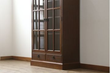 中古　美品!!　三越家具(現カントリーハウス)　Brugge(ブルージュ)　シンプルなデザインで取り入れやすいブックケース(本箱、本棚、書棚、収納棚、戸棚、キャビネット、飾り棚)(R-078049)