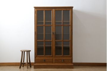 中古　美品!!　三越家具(現カントリーハウス)　Brugge(ブルージュ)　シンプルなデザインで取り入れやすいブックケース(本箱、本棚、書棚、収納棚、戸棚、キャビネット、飾り棚)(R-078050)