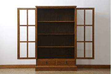 中古　美品!!　三越家具(現カントリーハウス)　Brugge(ブルージュ)　シンプルなデザインで取り入れやすいブックケース(本箱、本棚、書棚、収納棚、戸棚、キャビネット、飾り棚)(R-078050)